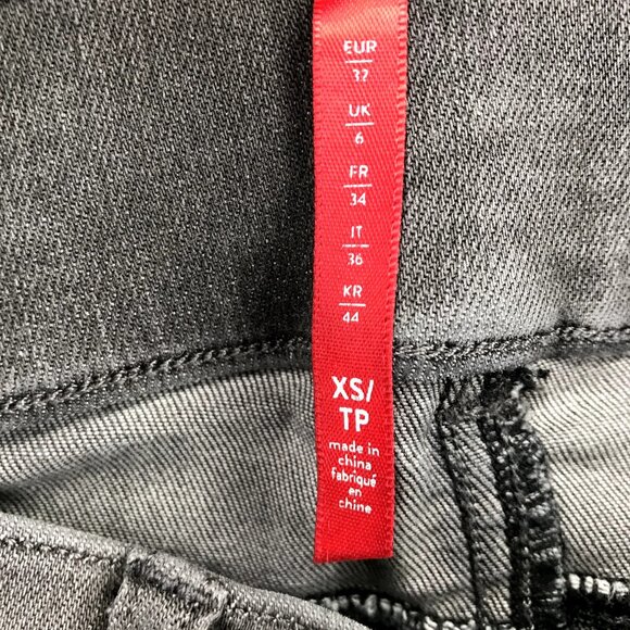 SPANX Womens Size XS Gray Distressed Raw Hem Mid Rise Skinny Ankle Jegging Jeans - Picture 10 of 16